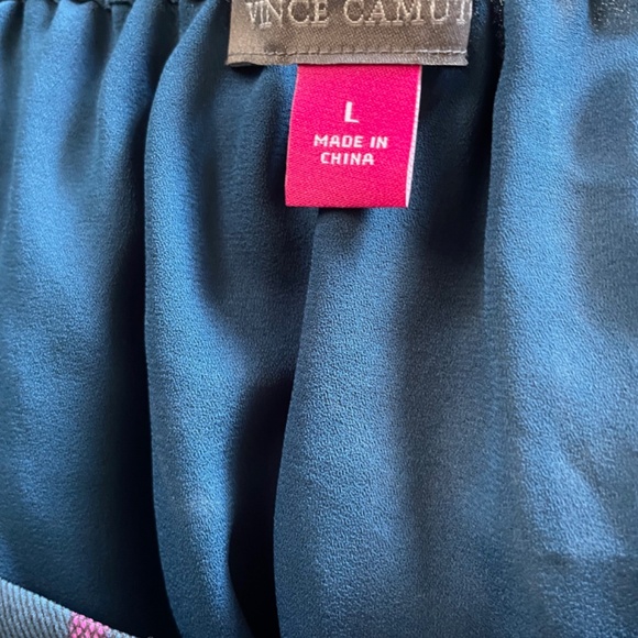 Vince Camuto NWT blue multicolour plaid pleated skirt, US L, mint. - Picture 4 of 4
